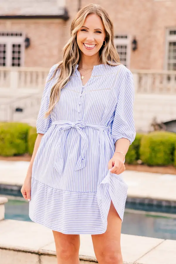 Gotta Start Somewhere Dress, Light Blue