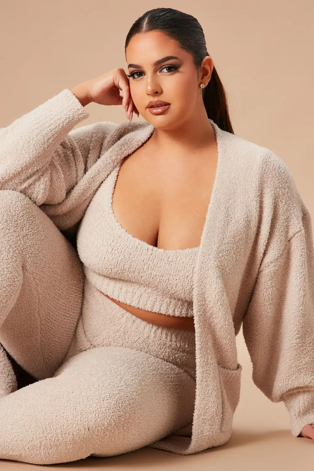 Living In It 3 Piece Legging Set - Taupe