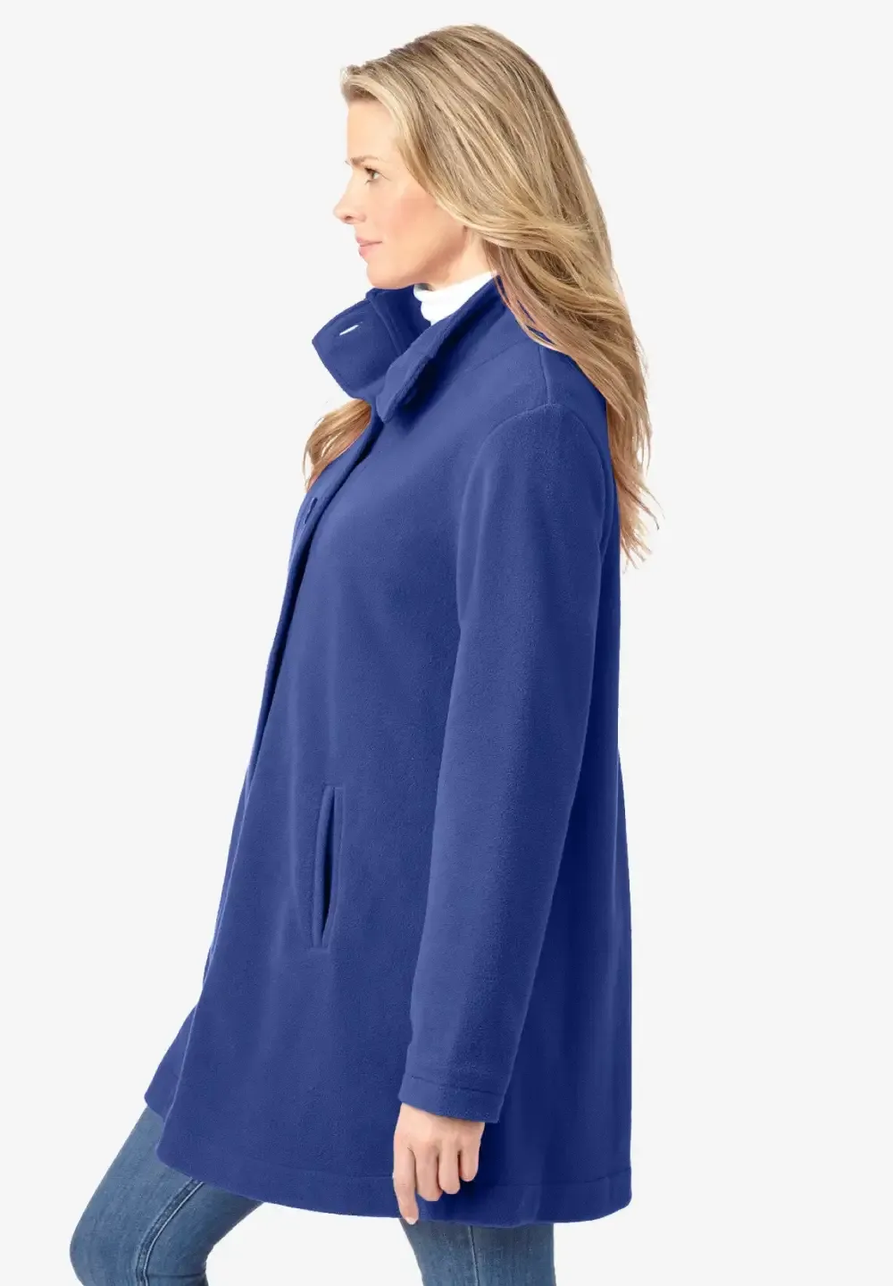 Fleece Swing Funnel-Neck Coat