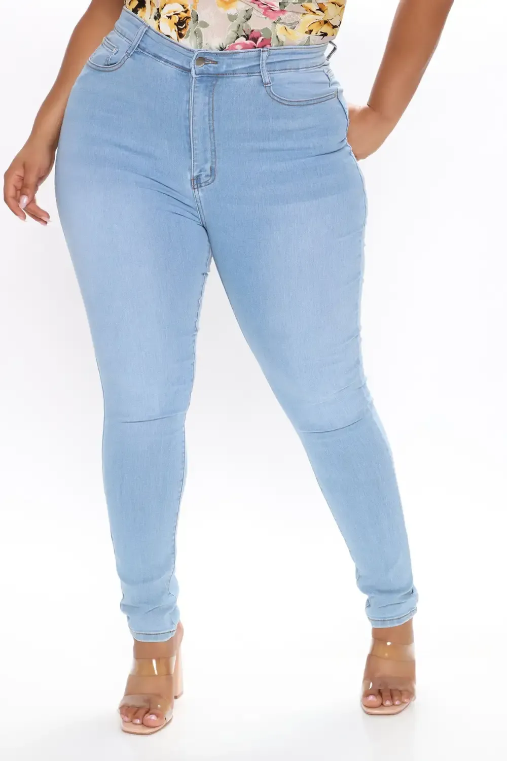First Pick High Rise Jeans - Light Blue Wash