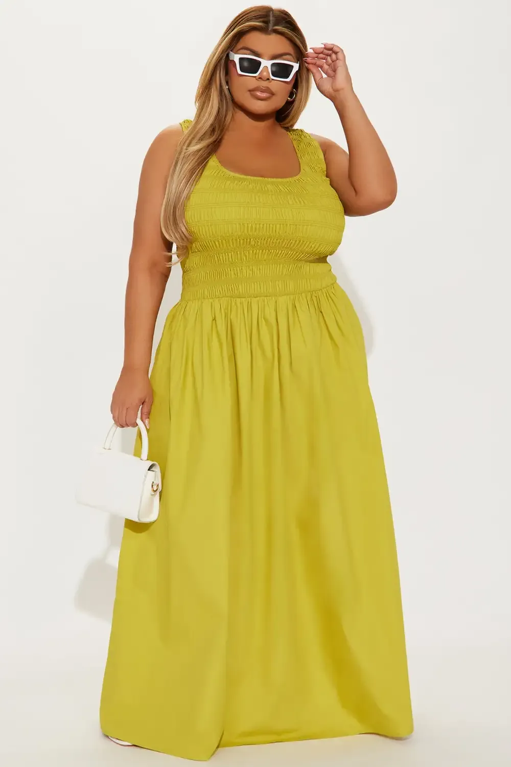Hallie Poplin Maxi Dress - Chartreuse