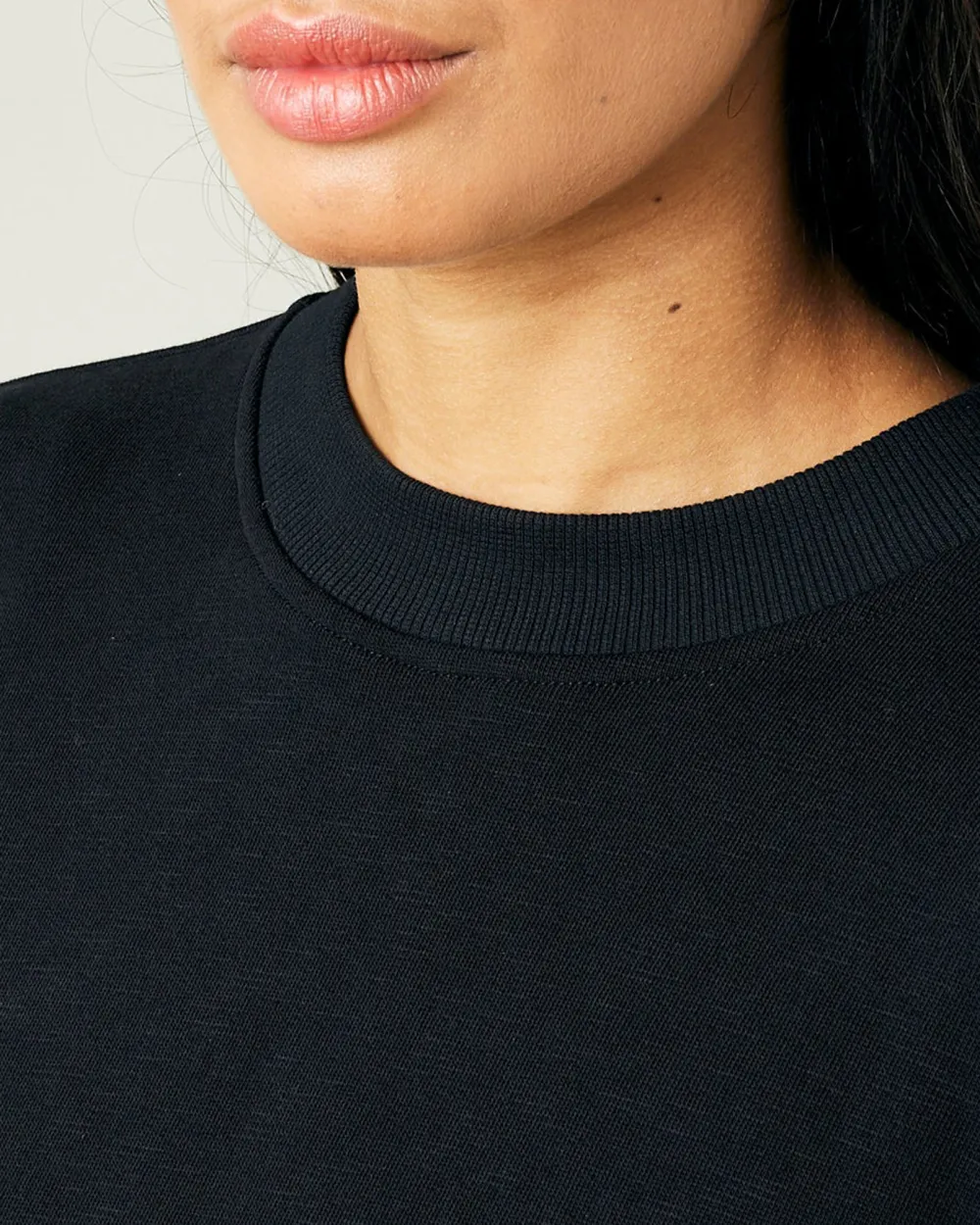 BLACK COTTON JERSEY TOP