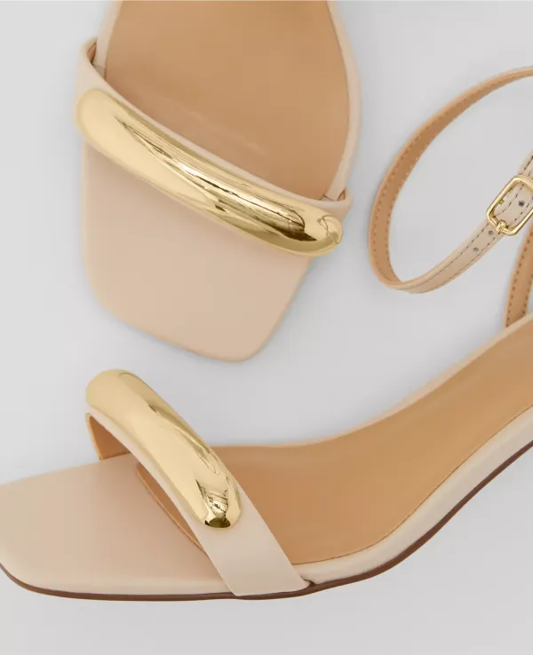 Embellished Ankle Wrap Heeled Sandals