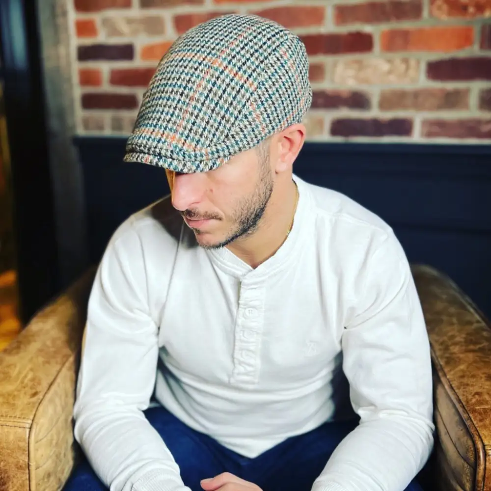 The Hound Boston Scally Cap - Brown Houndstooth