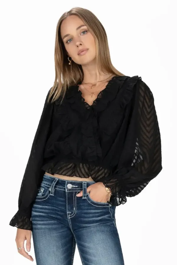 Ruffle Cropped Blouse