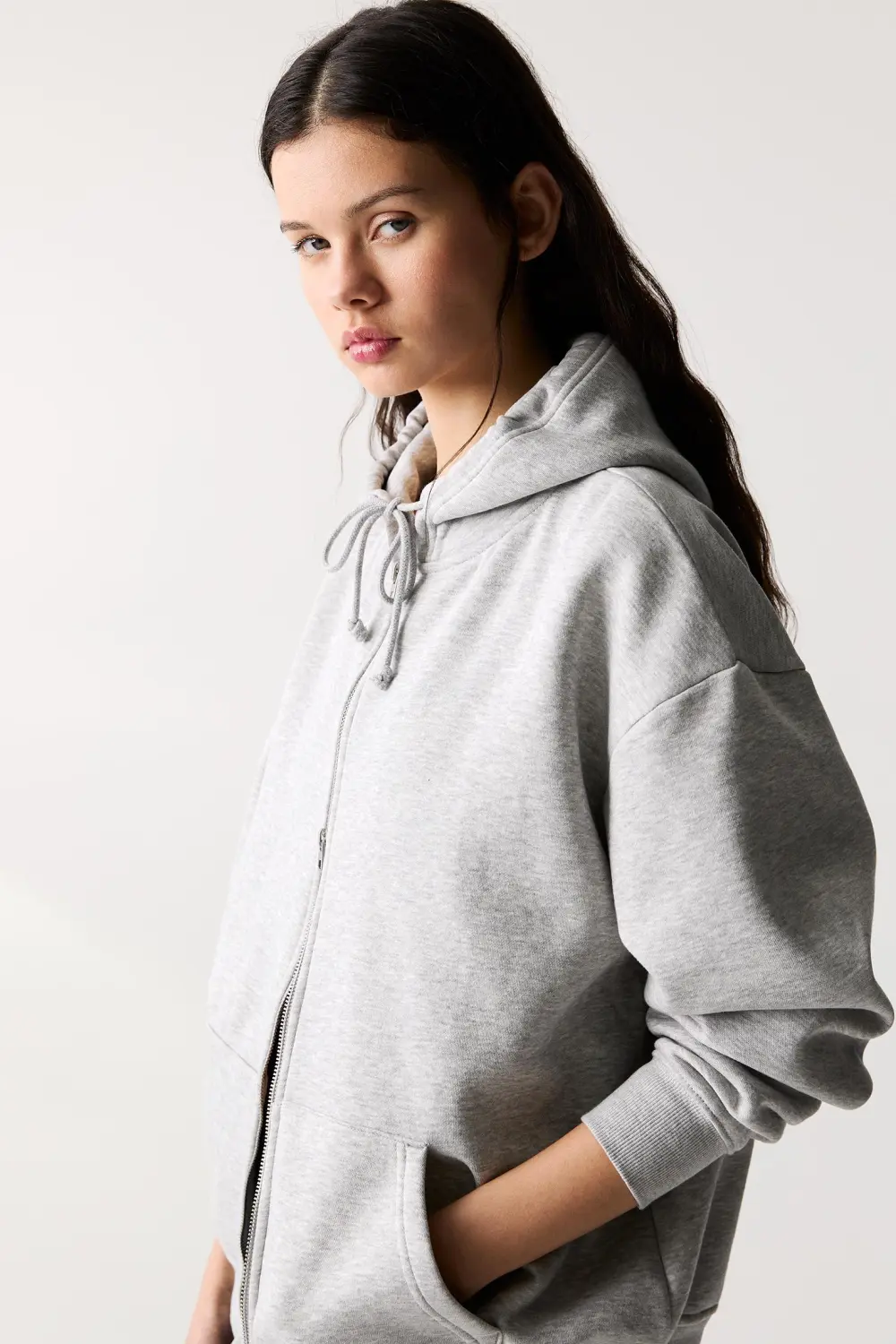 Sudadera oversize capucha cremallera