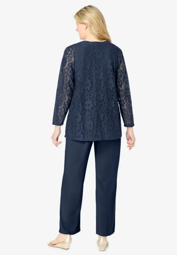 3-piece Lace Jacket/Tank/Pant Set