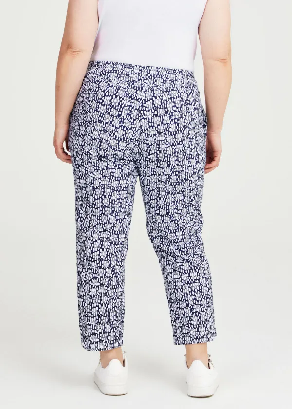 Petite Natural Blue Print Pant
