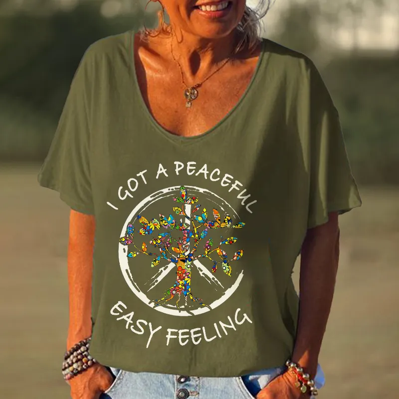 I Got A Peaceful Easy Feeling Oversized Graphic Tees