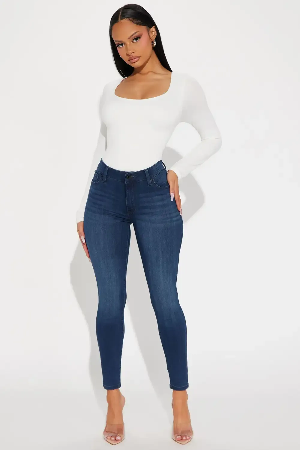Good Moods Stretch Skinny Jeans - Dark Wash