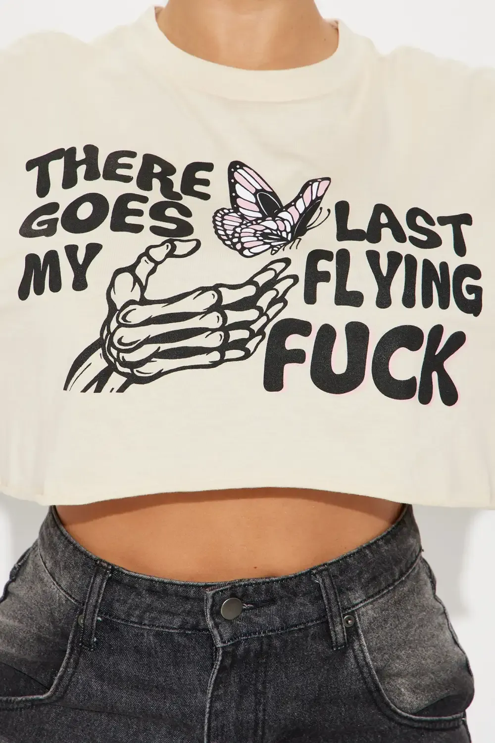 There Goes My Last Crop Tee - Cream