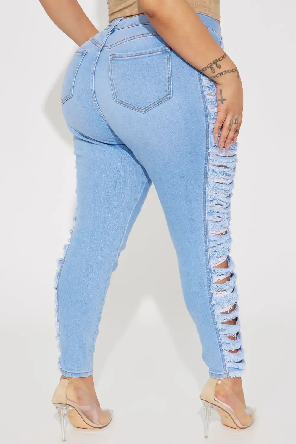 Adrenaline Rush Ripped Stretch Skinny Jean - Light Wash