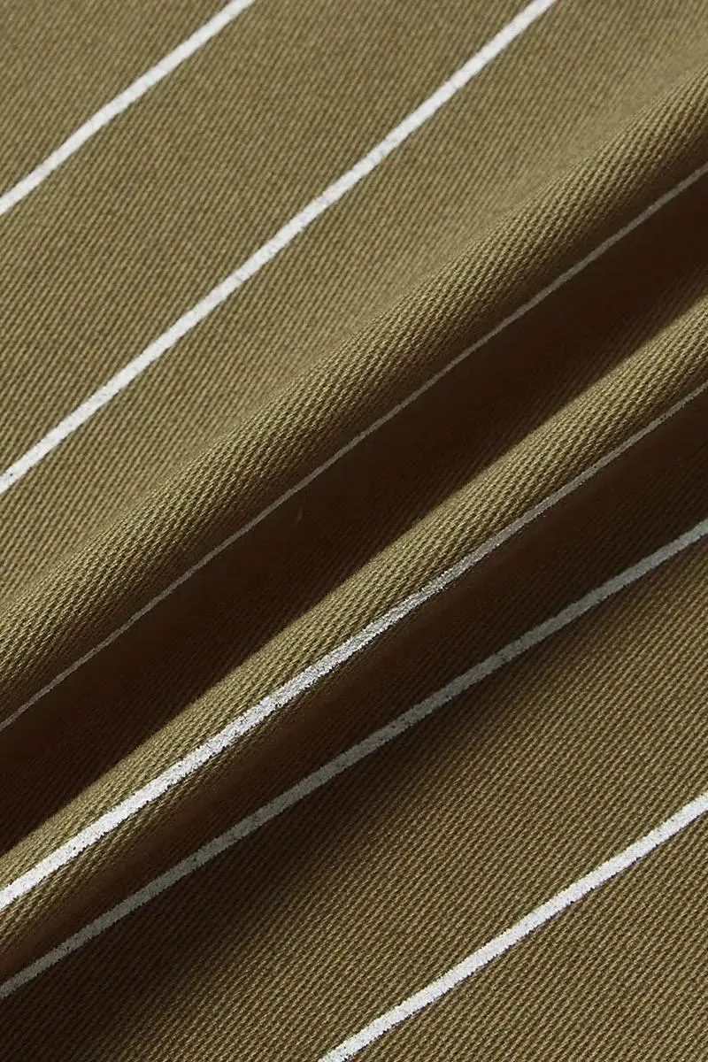 Striped Pattern Low Waist Straight Leg Pants