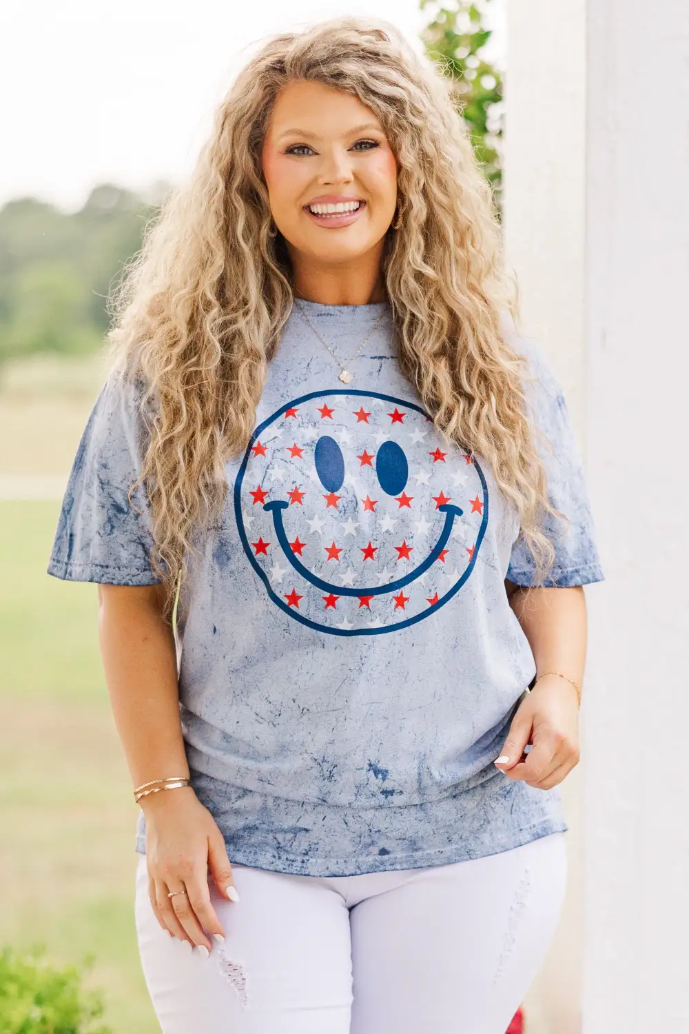 Comfort Colors: Stars Make Me Smile Tee, Ocean Colorblast