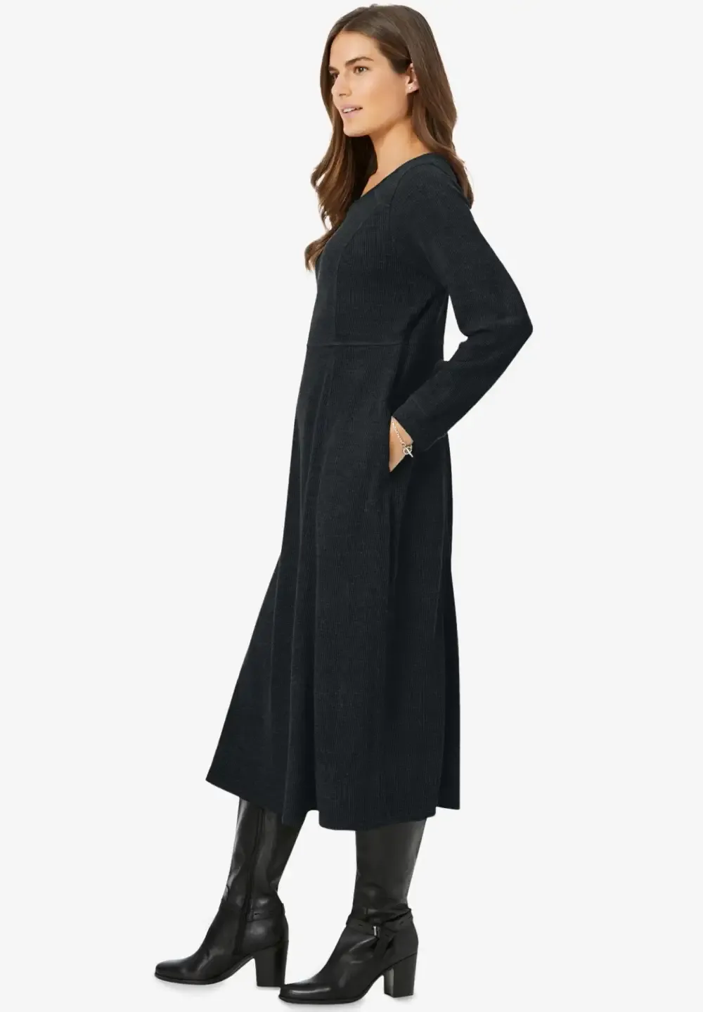 Thermal Knit A-Line Dress