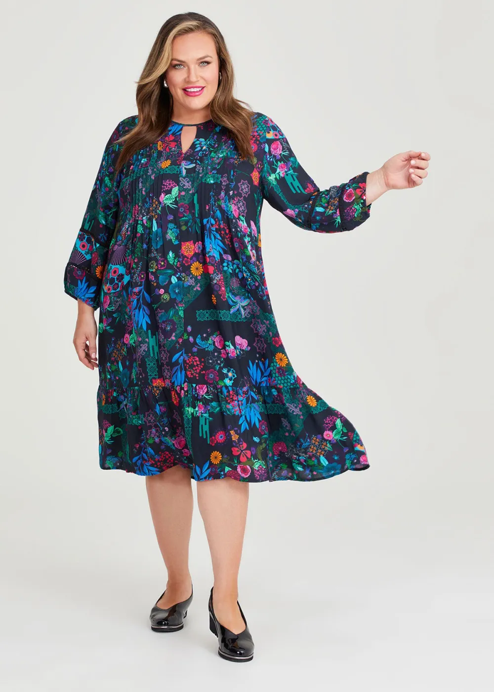 Breezy Blues Tuck Natural Dress