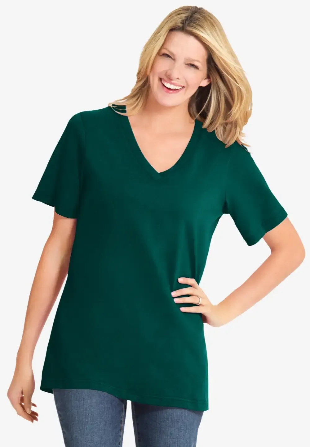 Perfect Short-Sleeve V-Neck Tee
