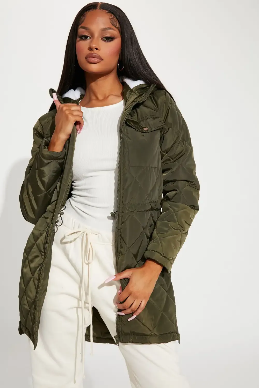 Walks In The Woods Quilted Jacket - Olive