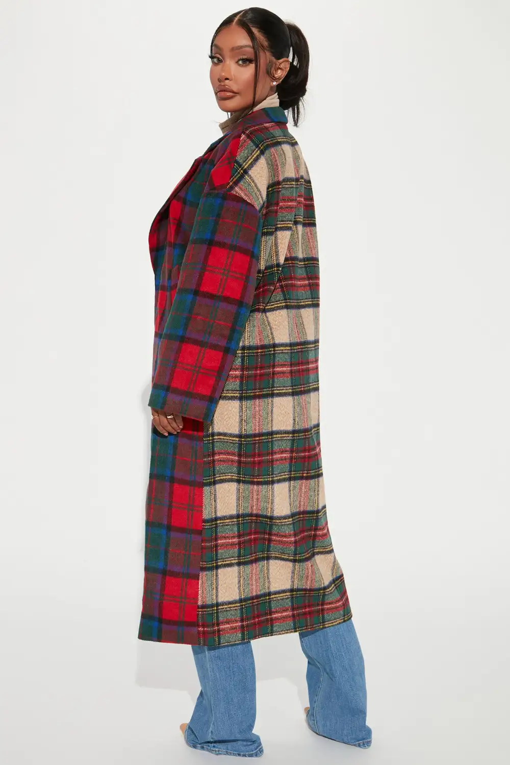 Strange Things Plaid Coat - Red/combo