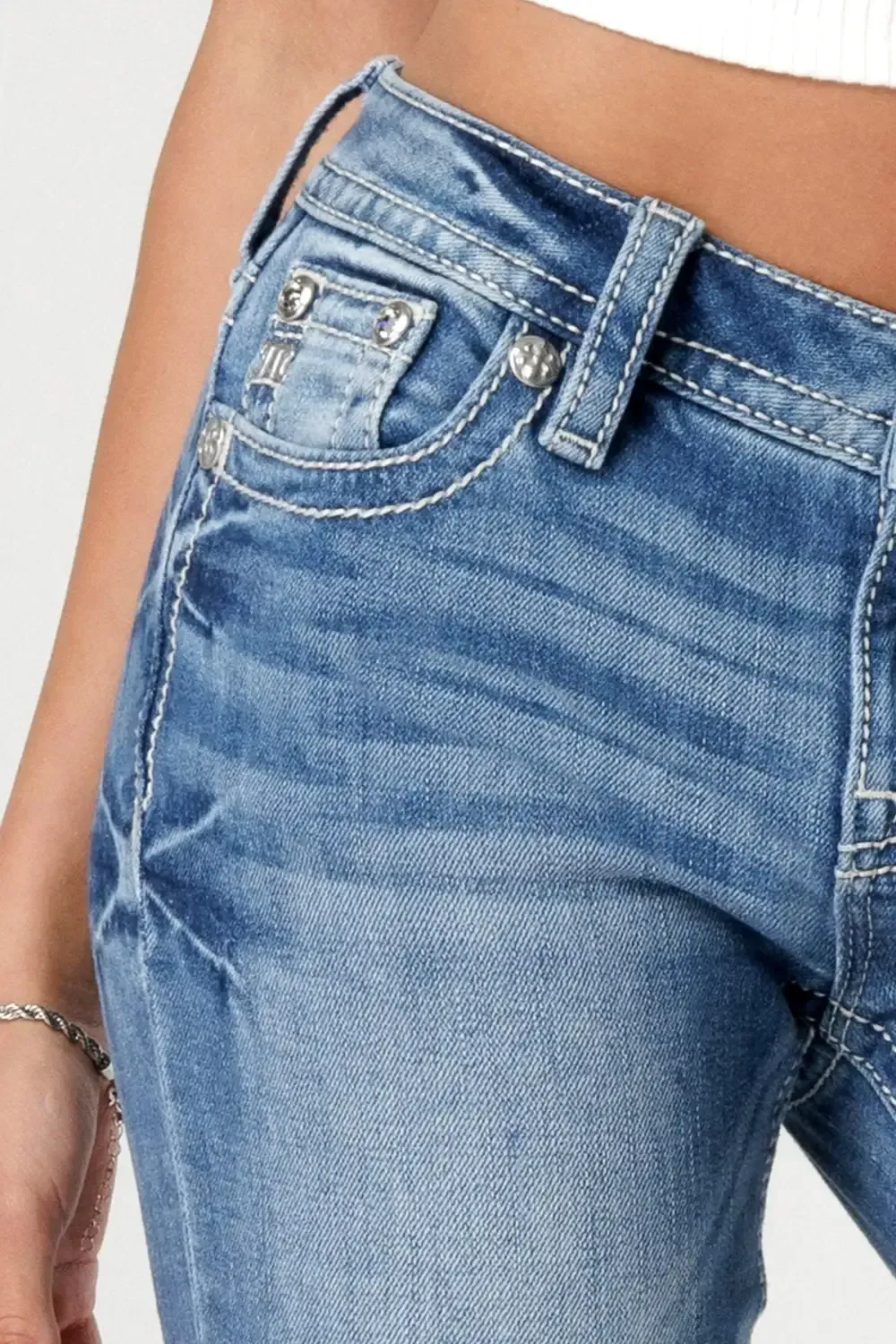 Stitched to Topaz Bootcut Jeans