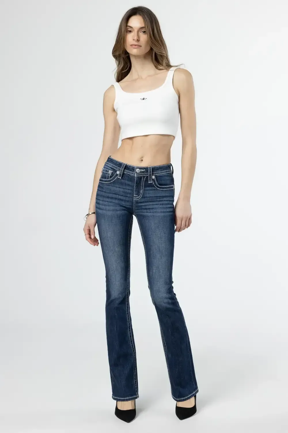 Floral Scene Bootcut Jeans