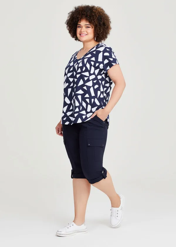 Cotton Geo Print Top