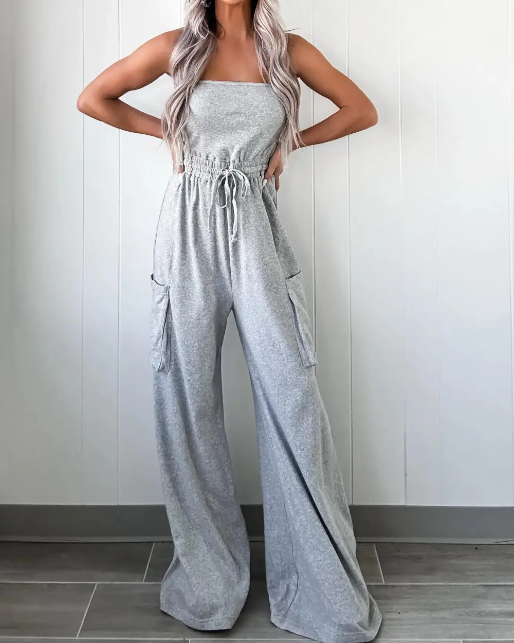 Cargo Jumpsuit - Heather Grey