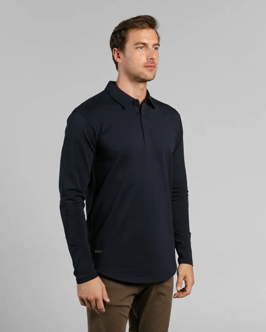 Drop-Cut Long Sleeve: Lux Polo