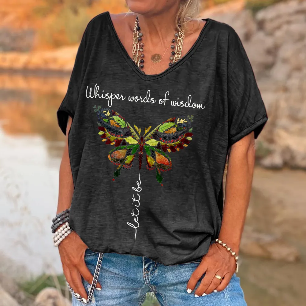 Custompupshirt Whisper Words Of Wisdom Butterfly Printed Graphic Tees
