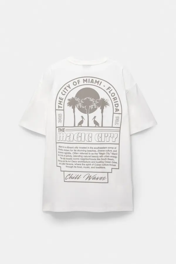 White Miami graphic T-shirt