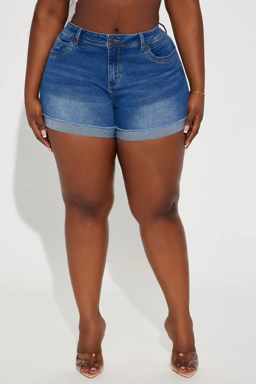 Kiera Booty Lifting Denim Shorts - Medium Blue Wash