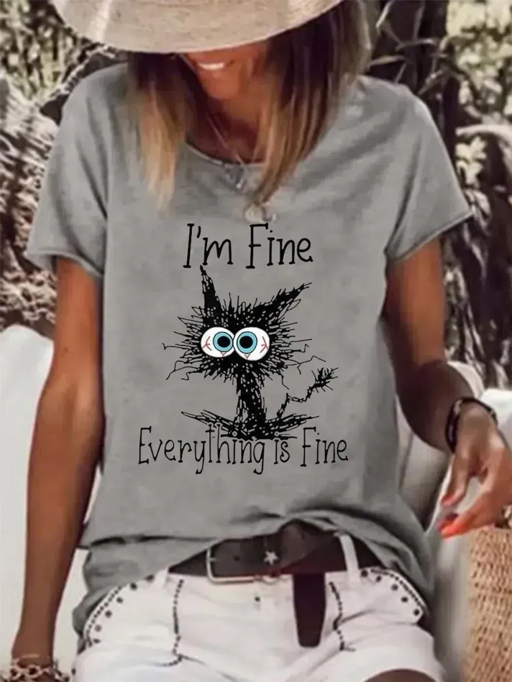 Loosen Crew Neck Cartoon Short Sleeve T-Shirt