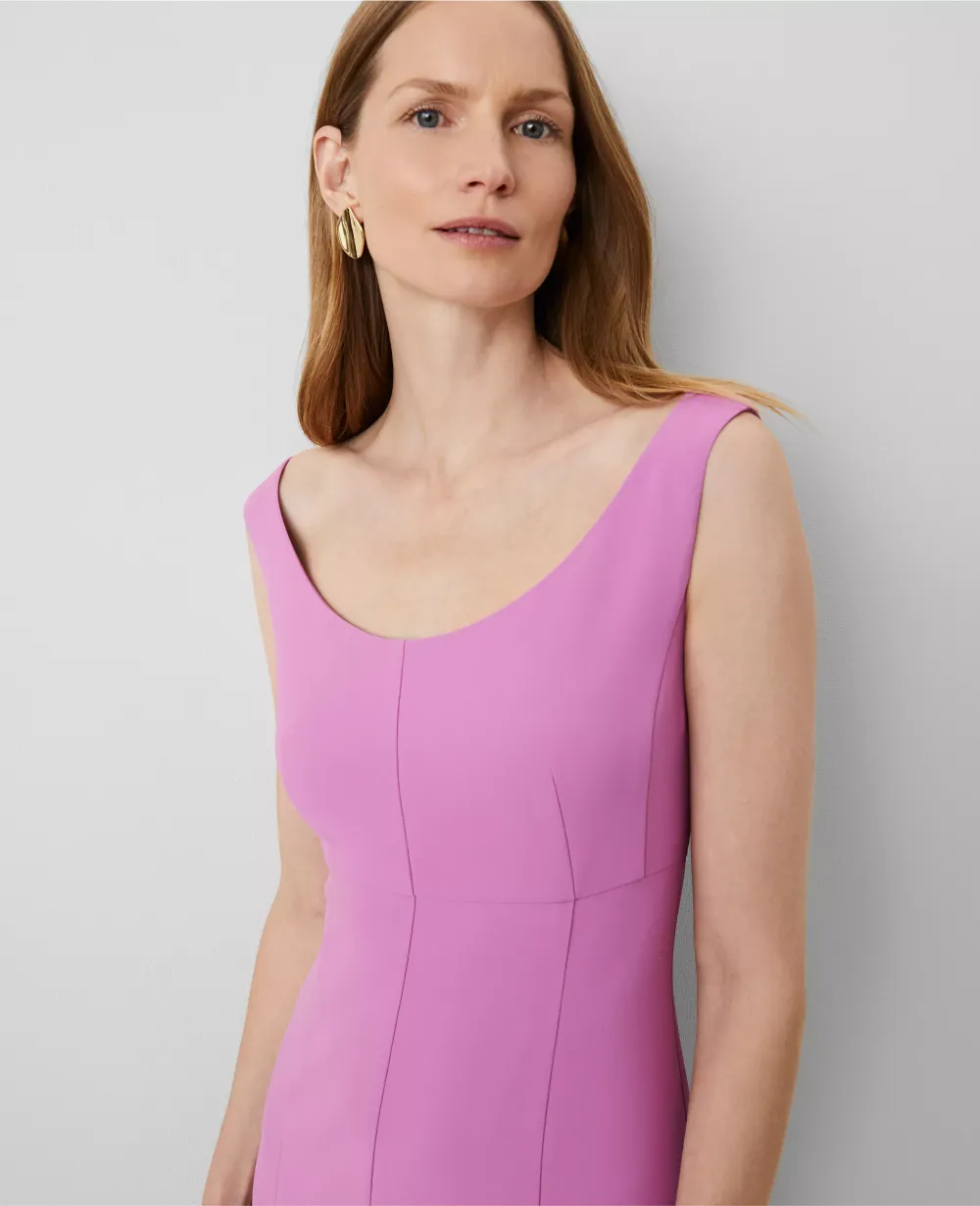 The Seamed Flare Dress in Fluid Crepe