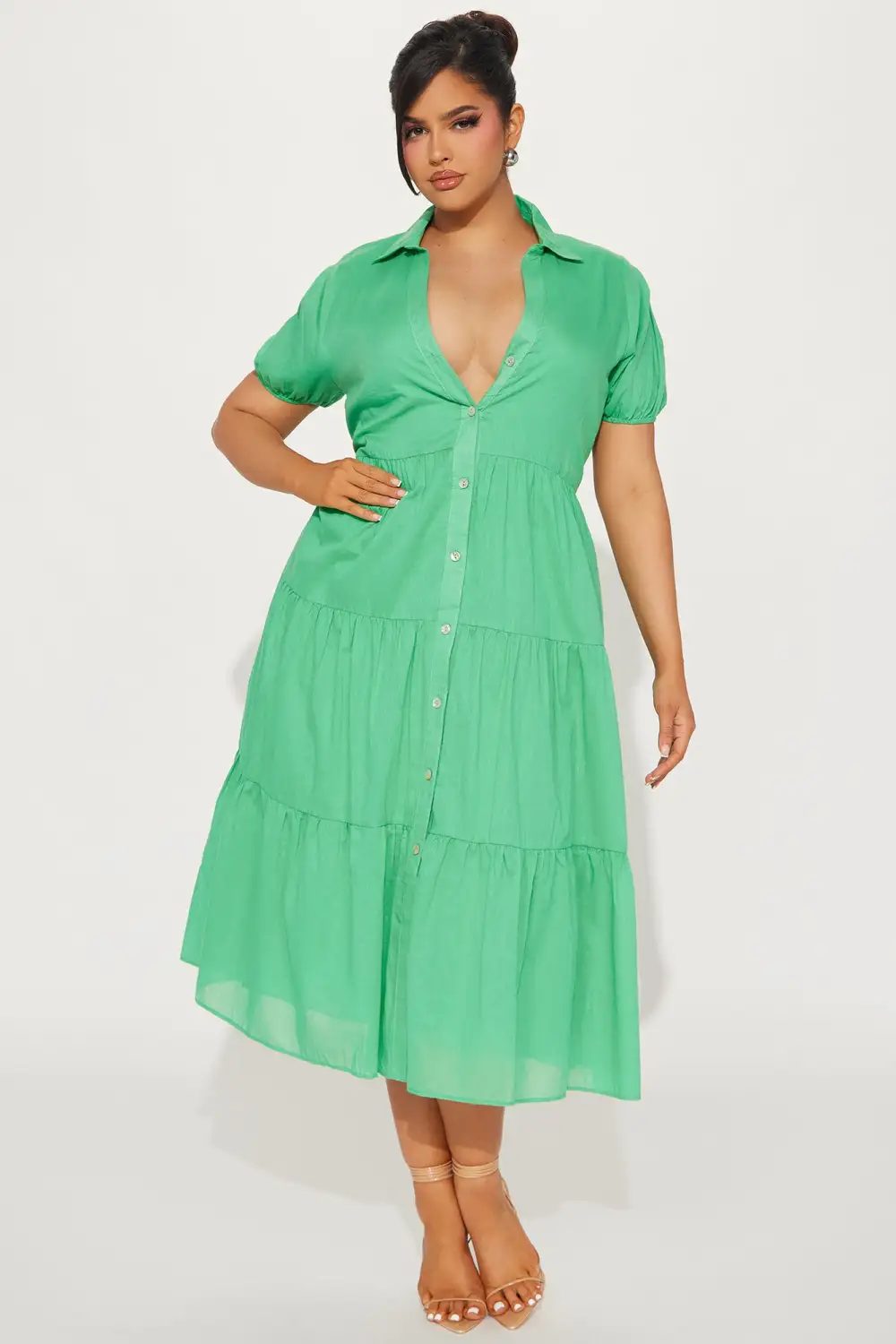 Stella Midi Dress - Kelly Green