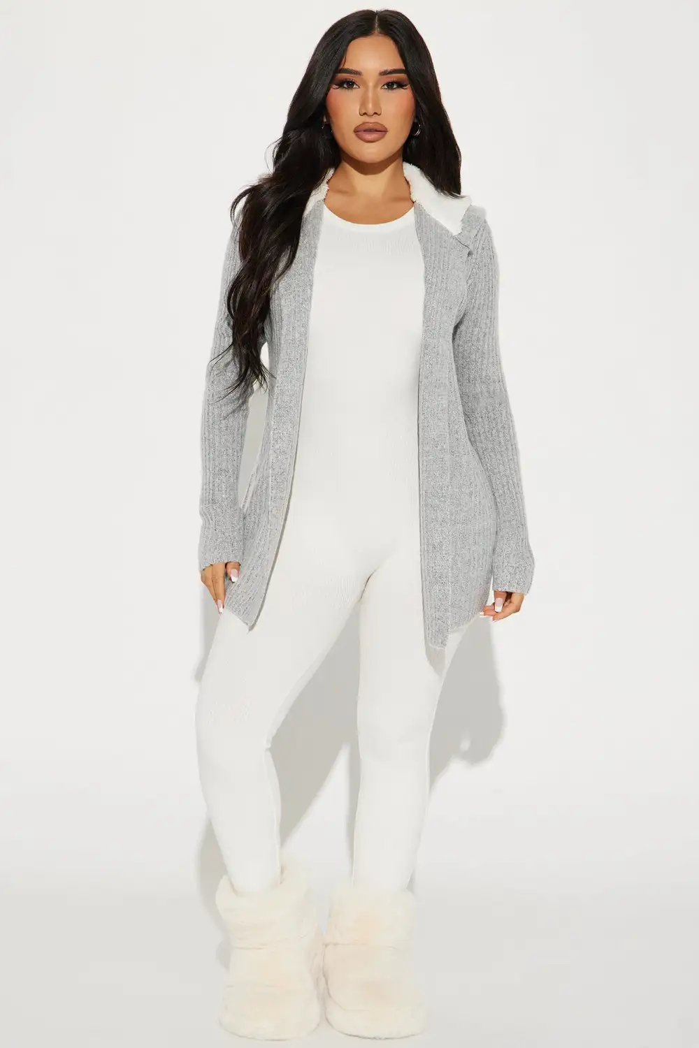 Far Gone Hooded Cardigan - Grey