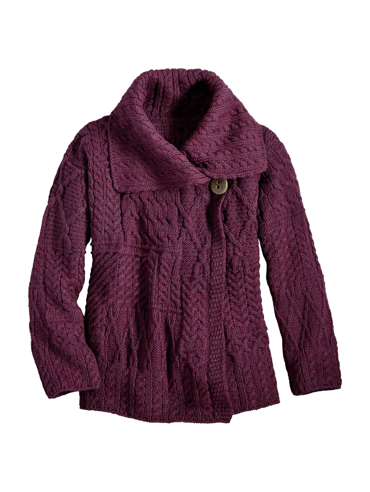Women's Irish Wool Asymmetrical Cardigan