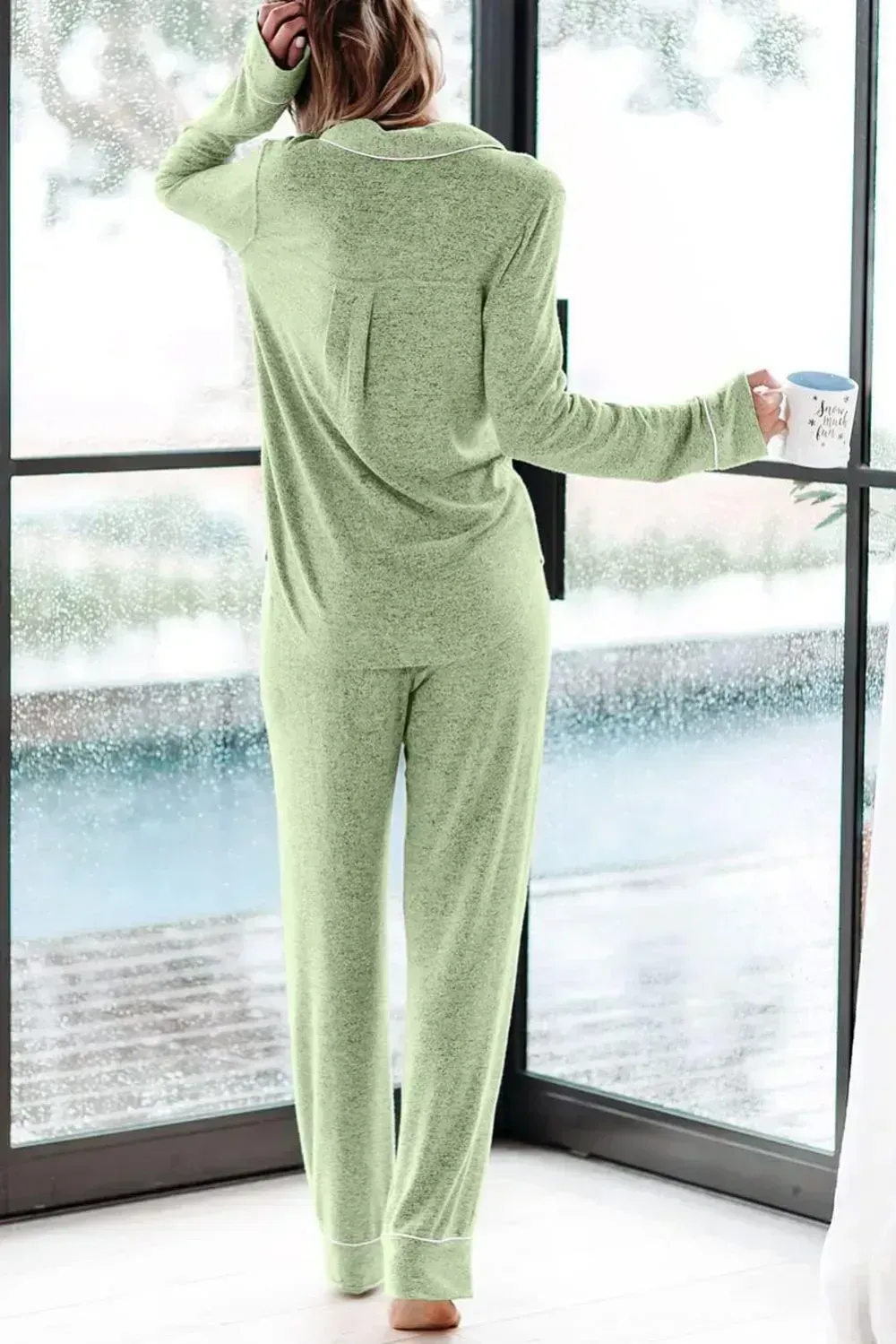 Women's Pajama Sets Long Sleeve Button Down Sleepwear Nightwear Soft Pjs Lounge Sets
