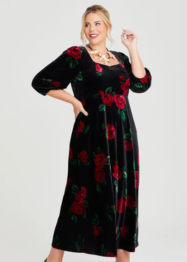 Rose Velvet Event Dress