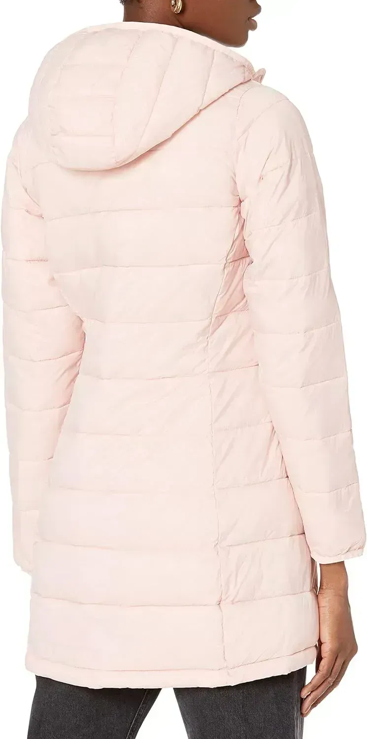 Women's Lightweight Water-Resistant Hooded Puffer Coat (Available in Plus Size)