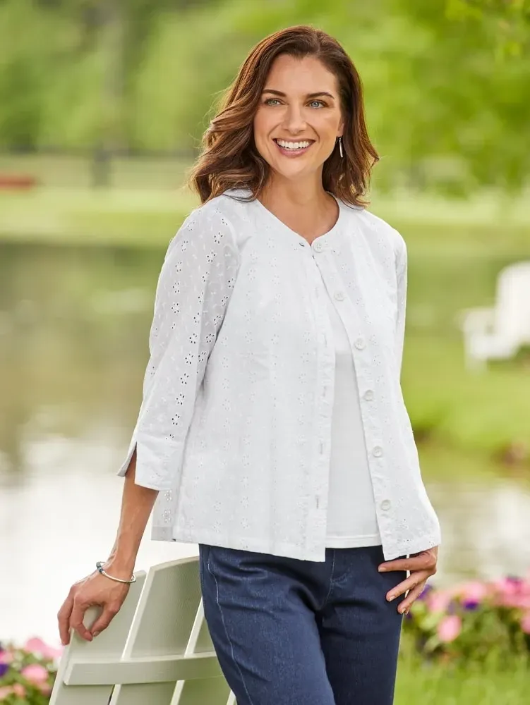 Pretty Eyelet Cotton Topper