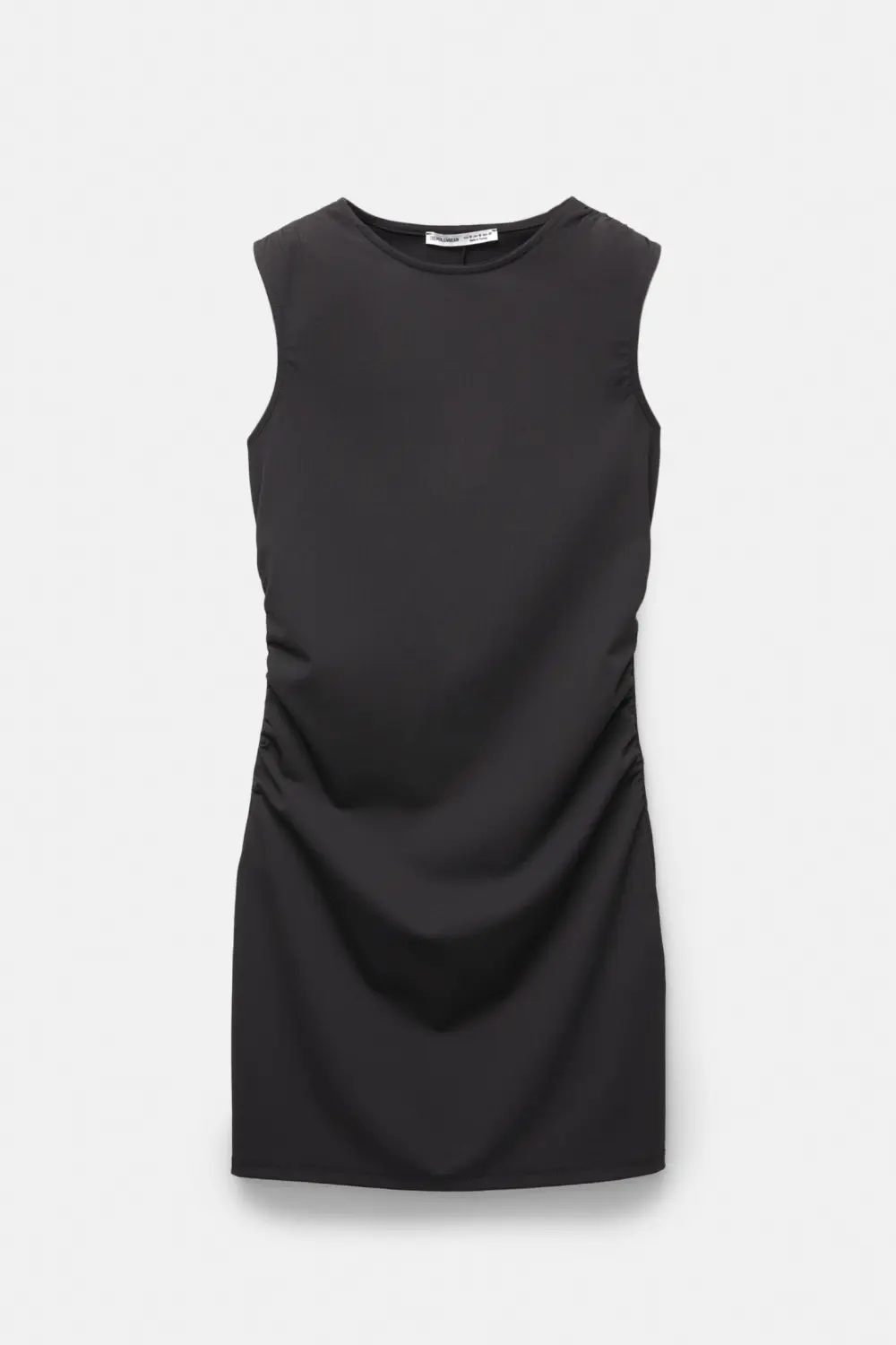 Vestido corto manga sisa frunces