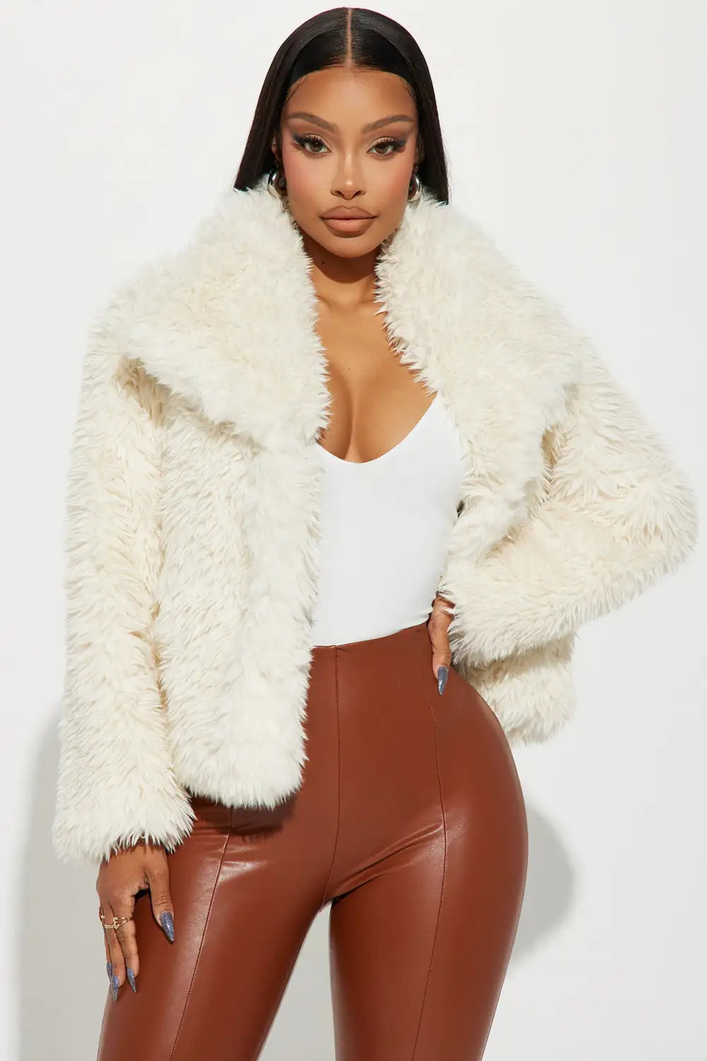 Damani Faux Fur Jacket - Ivory