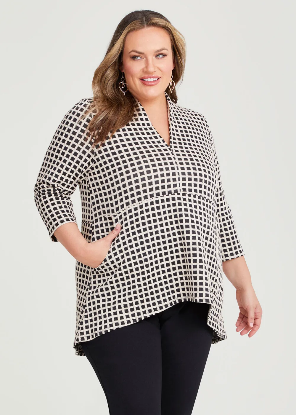 Button Detail Jacquard Top