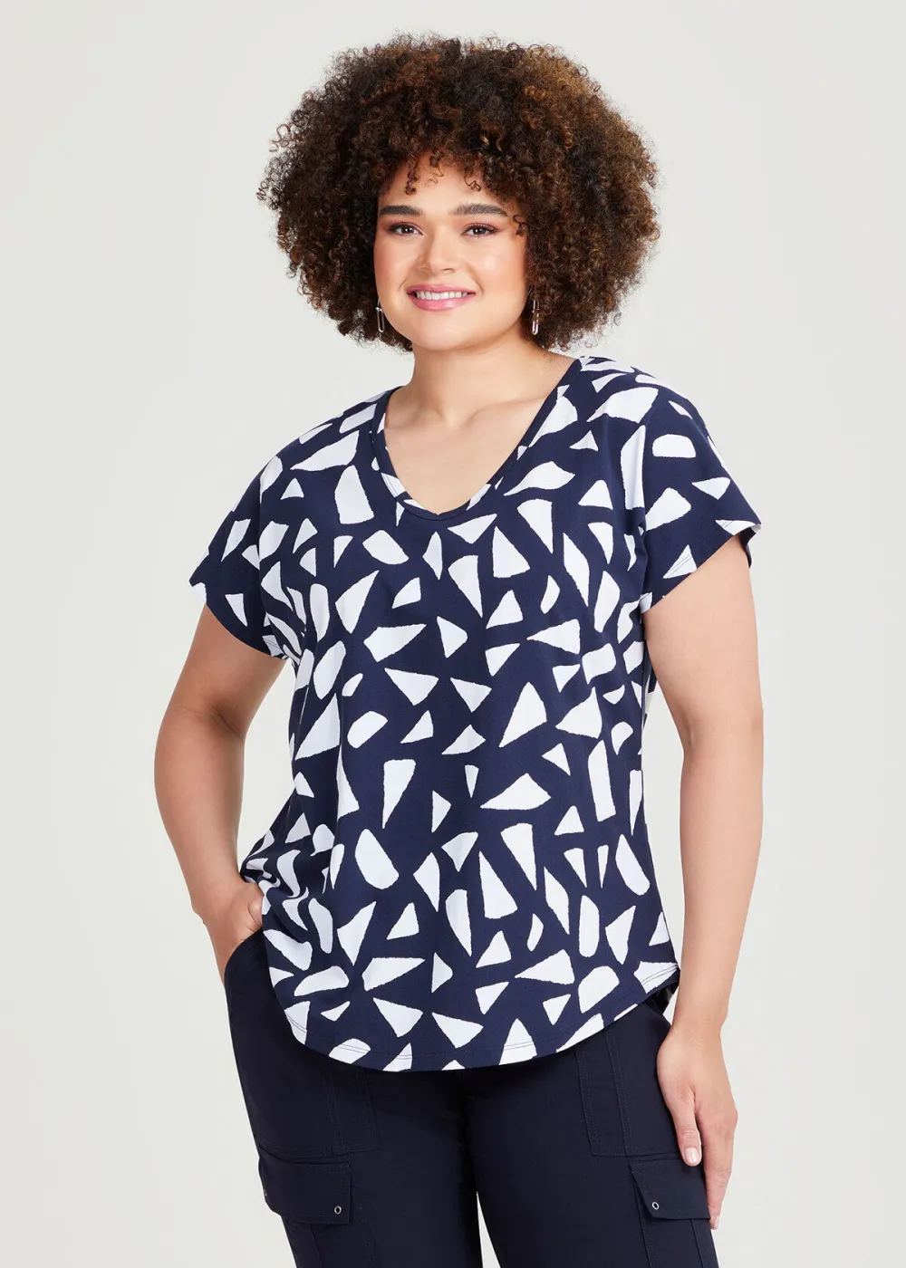 Cotton Geo Print Top