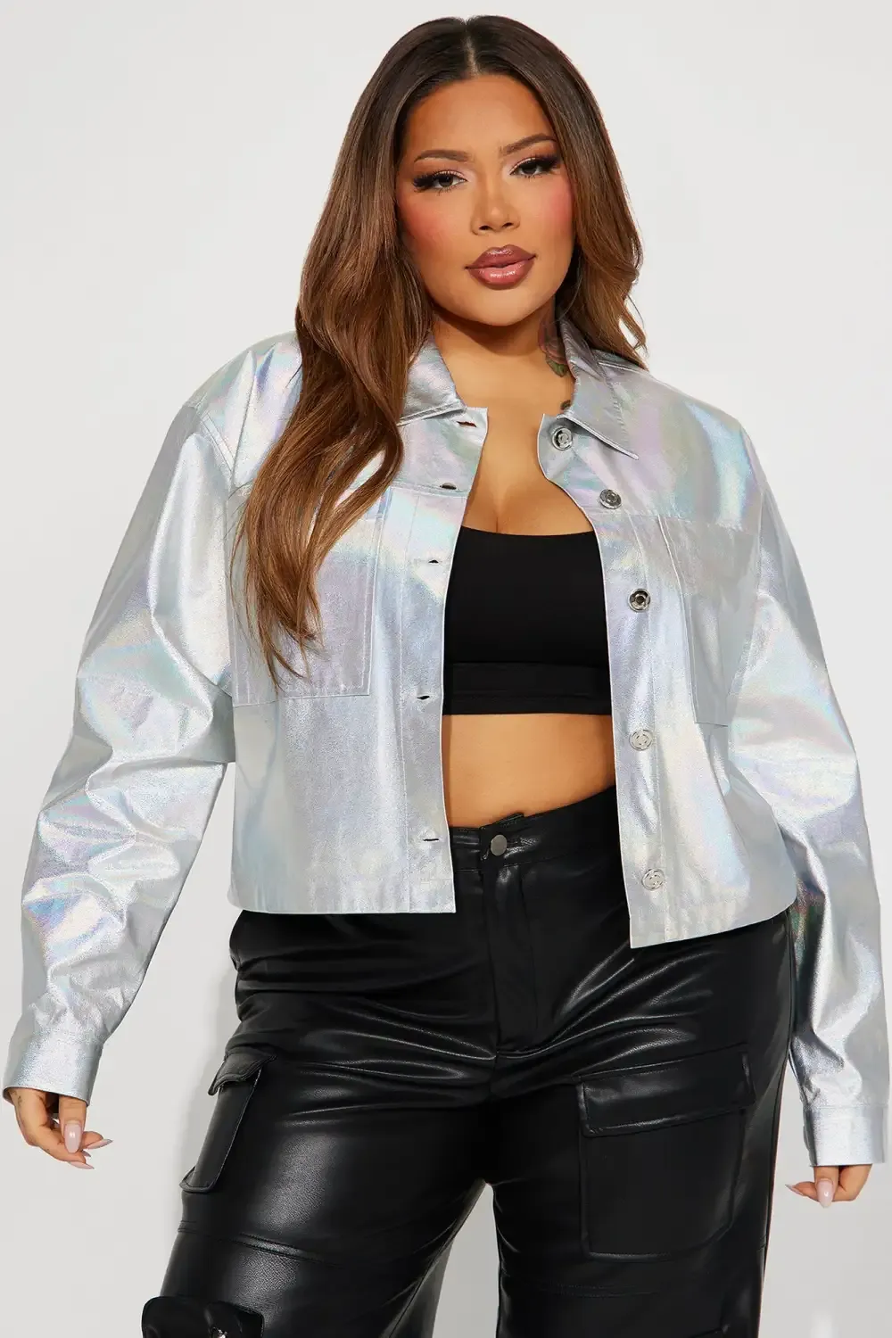 Harlow Holographic Jacket - Silver