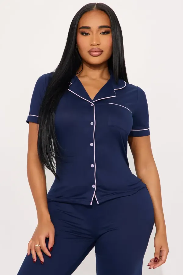 Hit Snooze PJ Pant Set - Navy