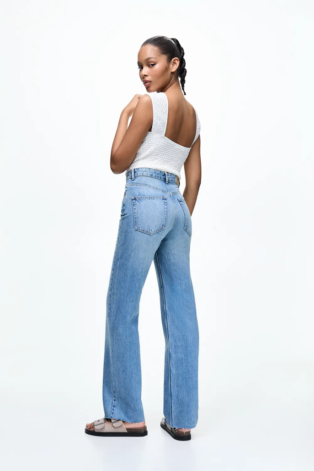 Jeans rectos tiro alto