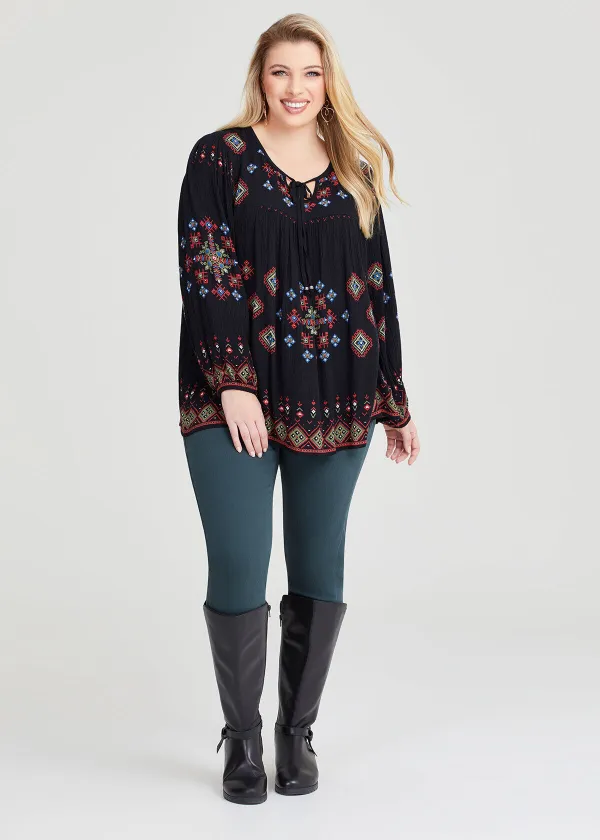 Natural Boho Print Top