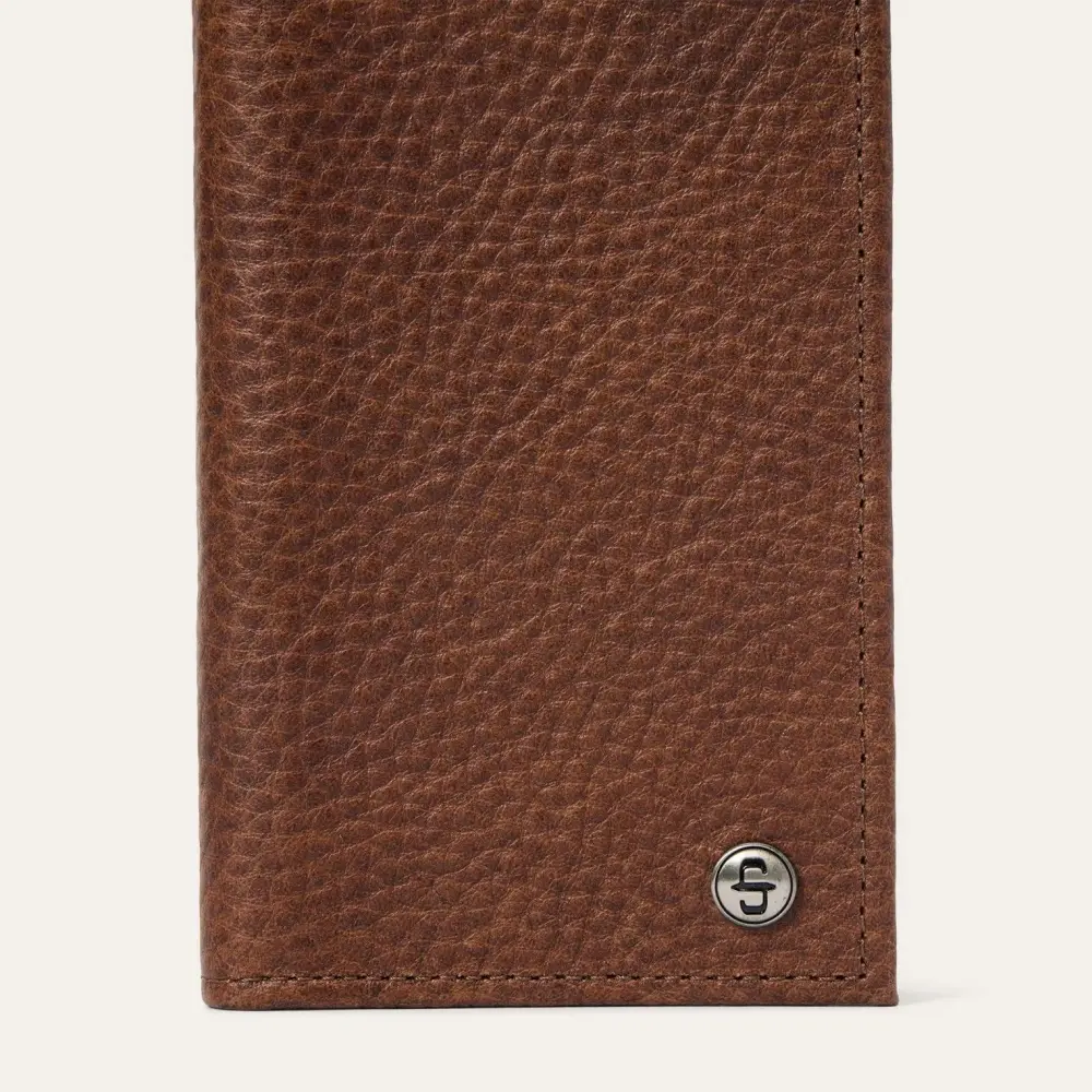 Bison Leather Stetson Rivet Checkbook Wallet