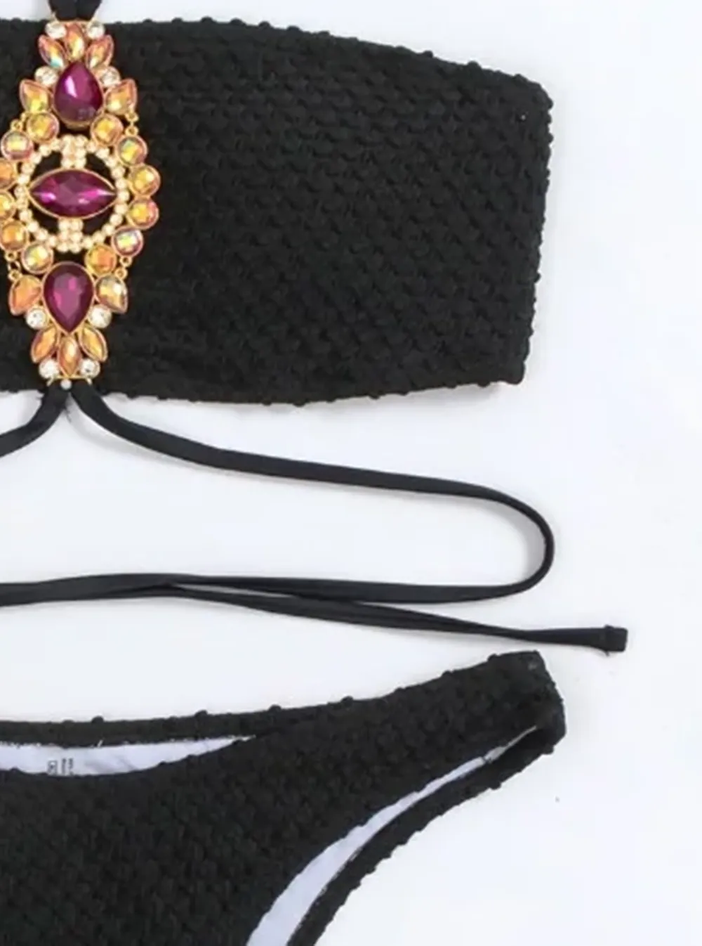 Colorful Large Diamond Chain Bikini Set